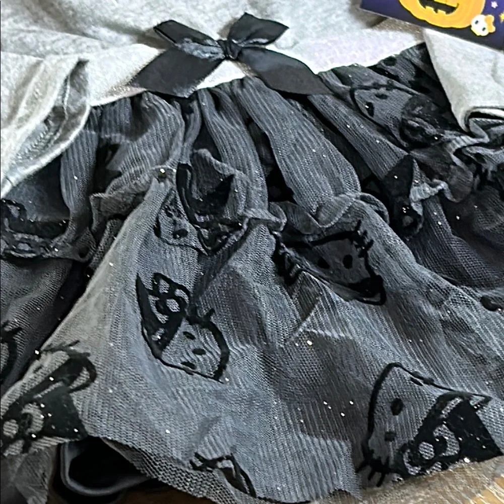 NWT! Hello Kitty Gray & Sparkly Black Tutu Halloween Witch Holiday Dress 2T